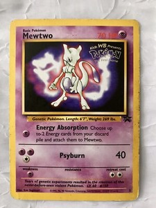 1999 Pokemon Mewtwo Psyburn Wb Gold Stamp Movie Foil Ebay