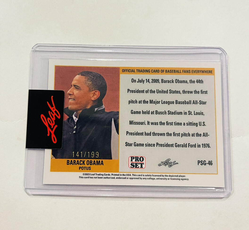 Barack Obama 2023 Leaf Pro Set #PSG46 Gold Refractor 141/199