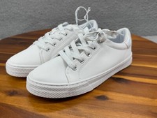 The Children's Place Girls Kids White Iridescent Shoes Lace Up Sneakers Size 3