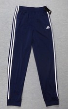 adidas Joggers Boys Large 14-16 Blue Striped Logo Sweatpants Casual