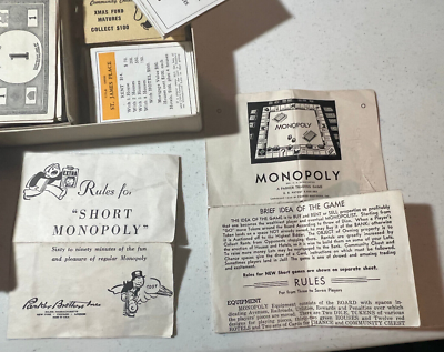 Vintage MONOPOLY Set No. 6 Set with board and pieces-Complete