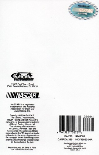 NASCAR HAPPY BIRTHDAY 17 Card, Dewalt USG Card by American Greetings + Envelope - Picture 4 of 6