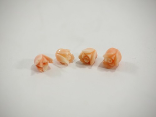 Vintage Top Quality Precious Angel Skin Pink Coral Carved 3-D Rose Cabochons NOS - Picture 14 of 43