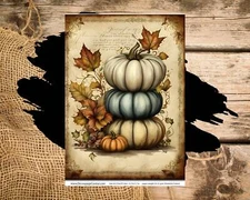 Stacked Pumpkins | A4 Rice Paper | Paper for Decoupage | Fall Halloween