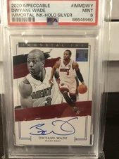 2020-21 Panini Impeccable Immortal Ink Auto #/10 Dwyane Wade Auto HOF PSA 9