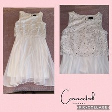 Beautiful  Beaded On Lace, Chiffon Skirted Wedding Or Semifinal Dress. Sz 12