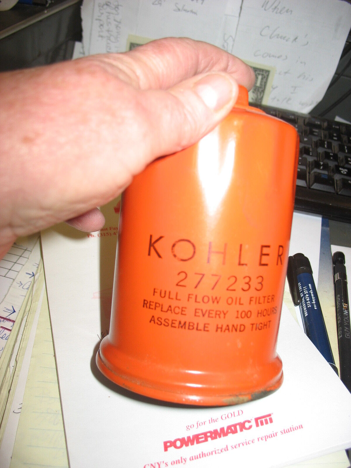 NOS KOHLER OIL FILTER 277233 WITH NUT