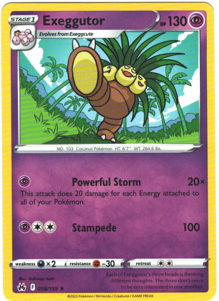 Exeggutor 58/159 Crown Zenith Regular Rare Pokémon TCG | eBay