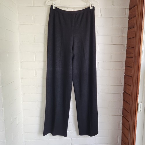 Eileen Fisher Pants Black Silk Blend Pull On Straight Leg High Rise Stretch Sz S - Picture 4 of 6