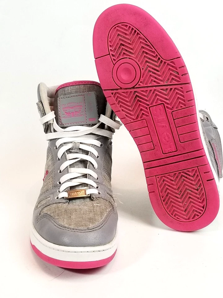 Zapatilla deportiva Levi's para mujer gris 521 Bb alta informal duradera vegana de lona talla 8 Foto 4 de 4