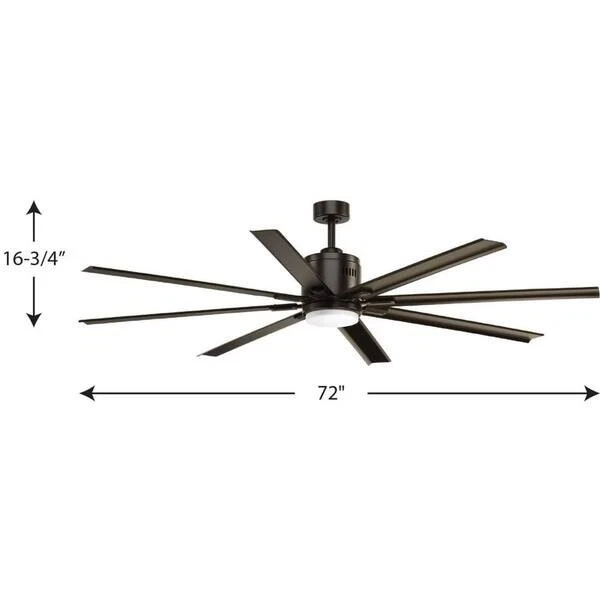 Vast 72 in. Indoor/Outdoor Integrated LED Bronze Mid-Century Modern Ceiling Fan - Image 3 of 4