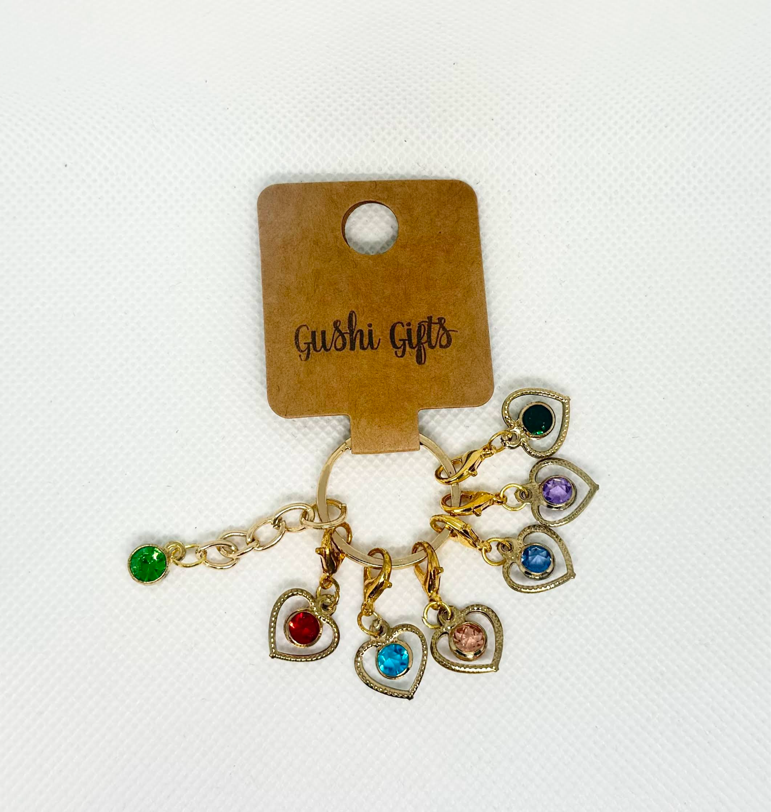 Handmade Stitch Markers Clasp Knitting Hearts With Rainbow Gems Collection Craft