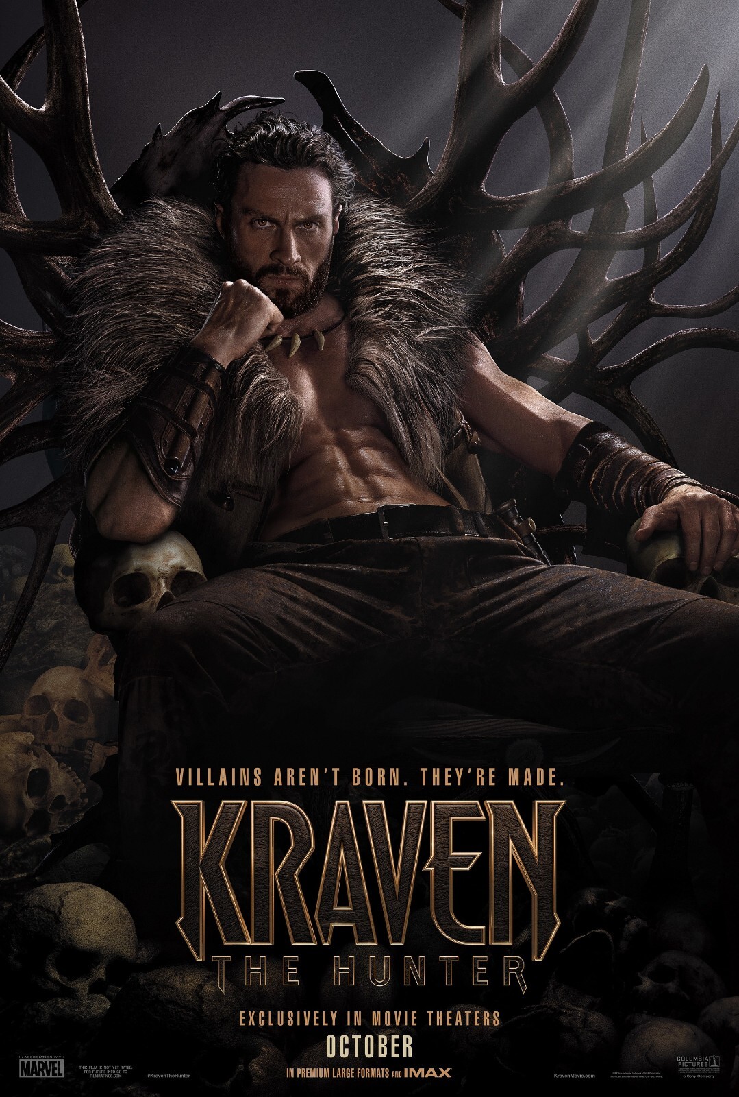 Kraven The Hunter movie poster  - Aaron Taylor Johnson - 11 x 17