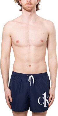 CALVIN KLEIN DRAWSTRING SHORT [ Gr. S / XL ] BADESHORT SHORT BLAU WEIß NEU