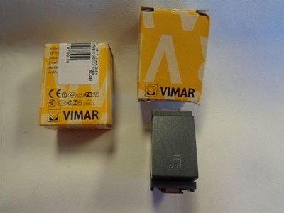 VIMAR IDEA SWTICH 1-WAY 1 PIT 16AX PAIR (2) GREY WITH MUSIC SYMBOL 02J207 BOAT