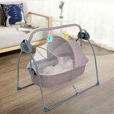 Electric Baby Rocking Bed Newborn Bassinet Automatic Crib Infant Bedside Sleeper
