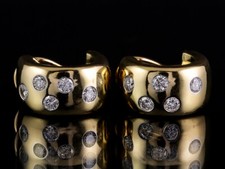 Wunderschöne Brillant Ohrstecker Creole ca. 1,00ct 17,3g 750/- Gelbgold