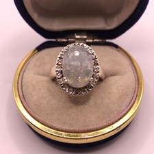 Quartz Sterling Ring 925 Size 6.25