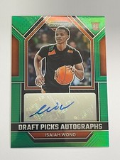 2023 Panini Prizm Draft Picks Isaiah Wong Green Rookie Auto #DPA-IWG *CREASE*