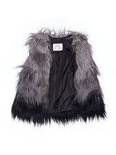 Justice Girls Gray Faux Fur Vest 12