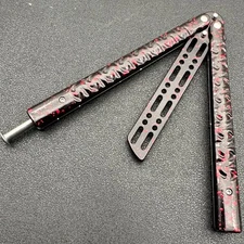 Practice BALISONG Stainless Steel BUTTERFLY Trainer Knife BLADE Tool Dull