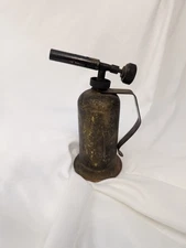 Antique Gas Blow Torch  Brass 6" Tall.  
