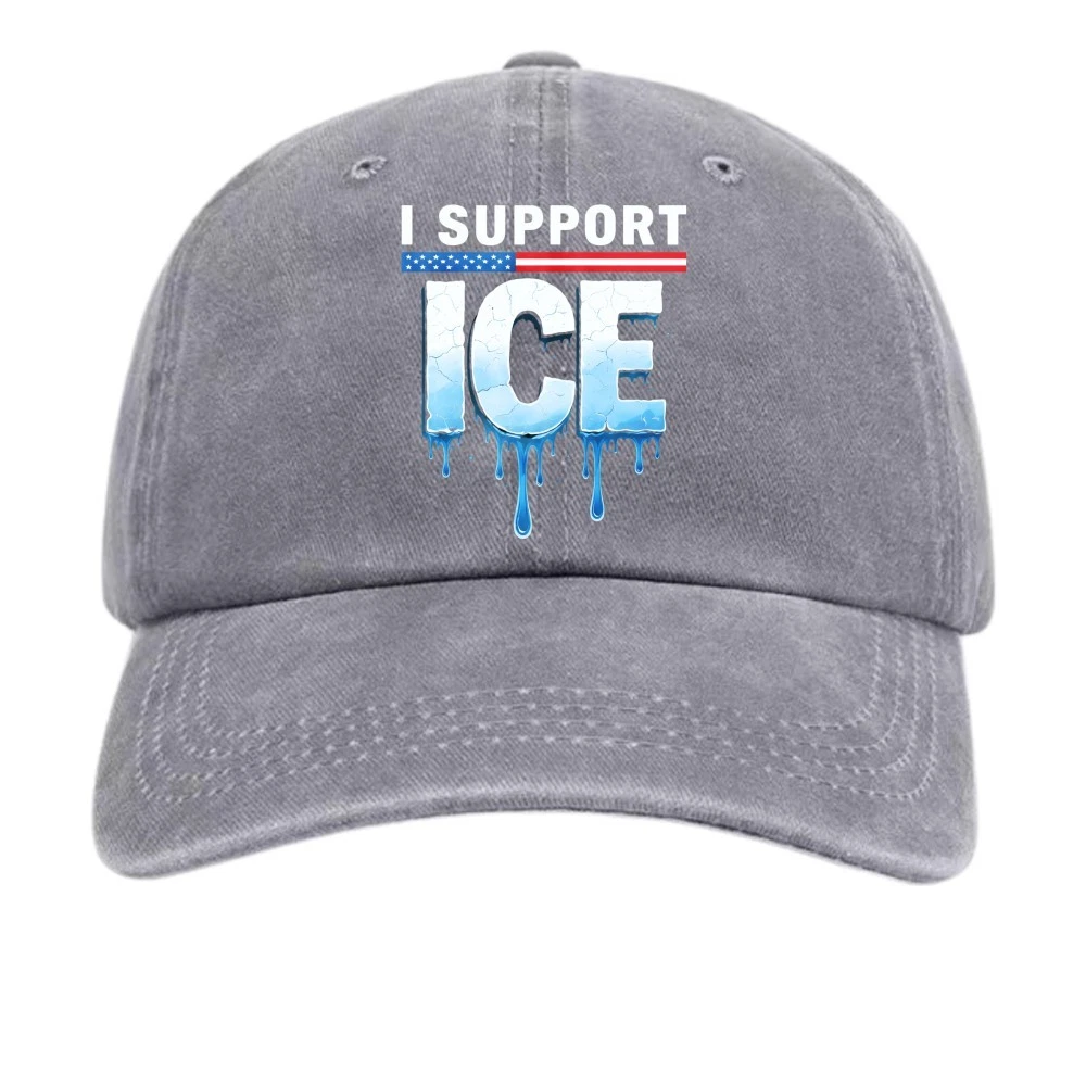 I Support ICE Design Dad Hat Political Statement Adjustable Baseball Cap Unisex