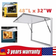 48"L x 32"W White Concession Stand Window Trailer Serving Window Waterproof