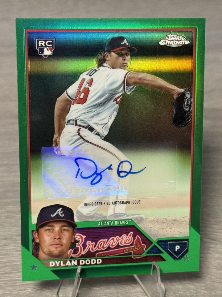 🔥⚾️DYLAN DODD 2023 Topps Chrome Update Green Refractor RC Auto /99 #BRAVES!⚾️🔥 - Image 2 of 4