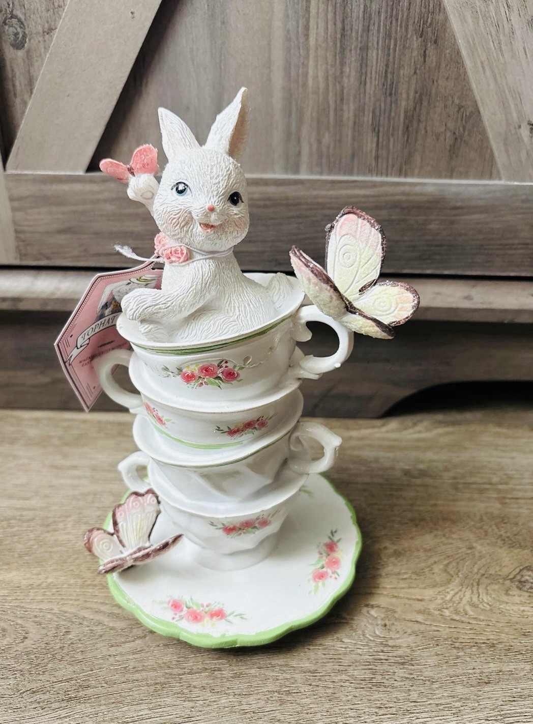 🐰Tophat & Tails Easter Bunny in a Teacup Figurine