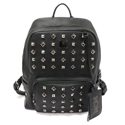 MCM MMK 4SVH01 BK001 Black Hanshu Tantris Canvas Stud Backpack 143881753