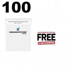 100 CheckOutStore Cardstock Clear Sheet Protector Storage Pockets No Flap 1-3 D