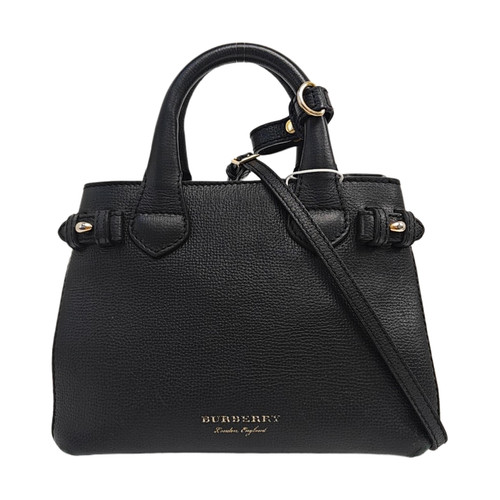 Burberry The Banner Check Logo Leather Mini Shoulder Crossbody - Good #1G7Y0CC