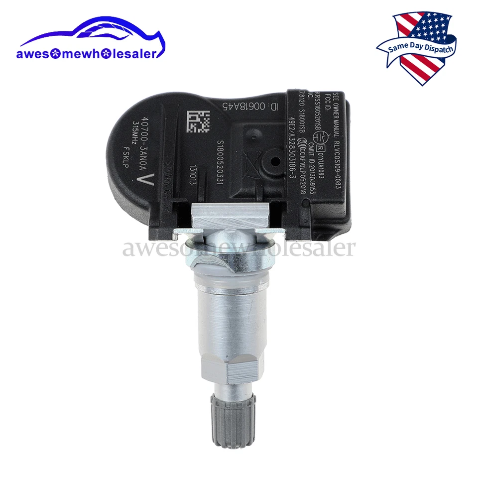 Juego de 4 sensores de presión de neumáticos TPMS 407003AN0A para Nissan Versa Sentra 2013-2018 Foto 2 de 4