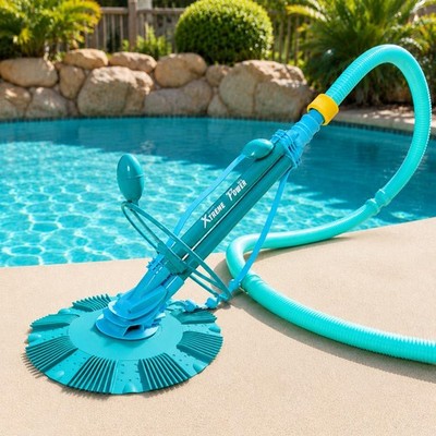 XtremepowerUS Automatic Pool Cleaner Sweeper Vacuum Set, Blue