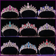DIEZI Baroque Vintage Princess Queen Bridal Crown Headwear Crystal Tiara