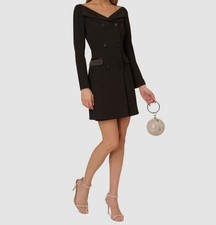 Adrianna by Adrianna Papell Women's Black Crepe Button-Up Dress Plus Size 14W