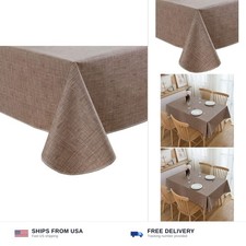 Pioggia Vinyl Tablecloth with Flannel Backing Rectangle Waterproof Oil-Proof ...