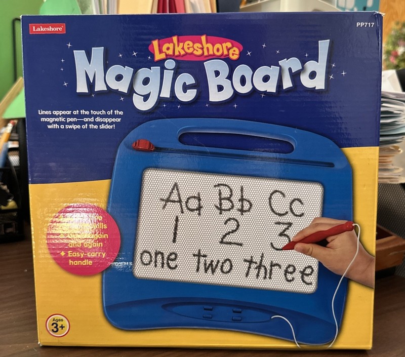 Lakeshore MAGIC BOARD Writing Sketching Drawing Box Has Small Tear
