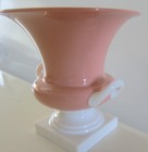 ANTIQUE LENOX CORAL PINK DOUBLE HANDLED URN TROPHY VASE 5.5" GREEN MARK MADE USA — photo 5