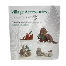 Dept 56 Friendly Neighbors  4020251 Village Acessories 4 set 2011 Forest Animals