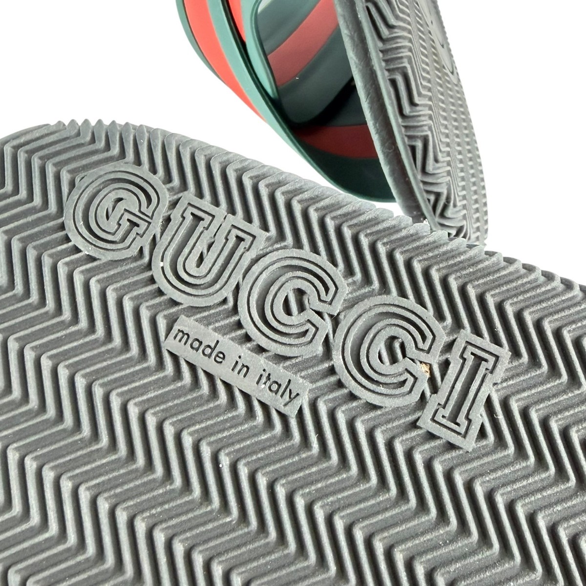 GUCCI 630326 Rubber Web Crisscross Slide Stripe Men\'s Sandal 9 - 9.5 US Gucci Web Slide Black Rubber Men main image 3
