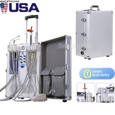 Portable Dental Mobile Delivery Unit System With Air Compressor Suction 4Holes