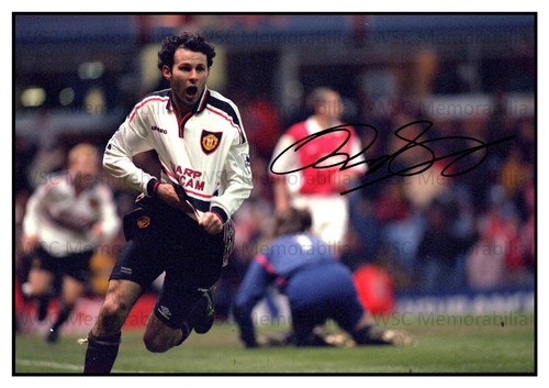 12418. Ryan Giggs Signed Pictures (A4 Prints) Manchester United Wales GB Salford
