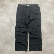 Tact Squad Cargo Trousers Mens Large Military Multi-Pocket Ripstop Pants, Black
