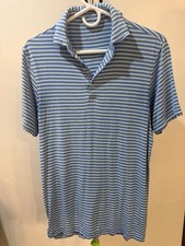 HEAD Men's Golf Polo - Blue Teal Stripes - Small