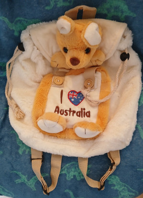 I Love Australia Plüsch weich Känguru Stil Rucksack Tasche Urlaub