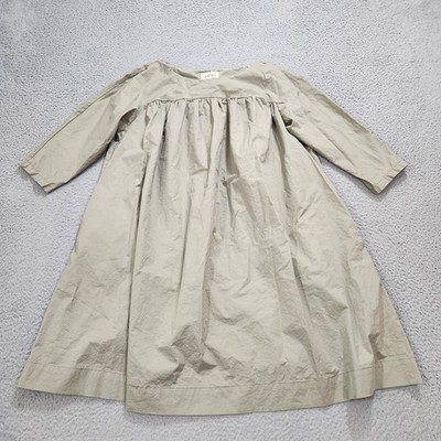 La Reunion Dress Womens OS Green Sage Tunic 3/4 Sleeve Natural Fibers US Made
