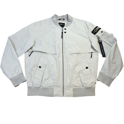 National Geographic Flight Bomber Jacket Rare Korean Release Grey Men s Medium