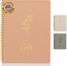 Aesthetic Spiral Notebook Journal for Women - Cute Pink 10.5 X 8.5 College Ruled